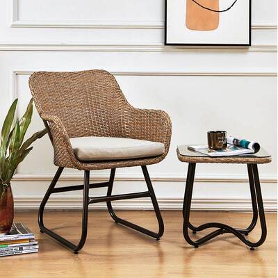 阳台小桌椅藤三件套户外休椅闲组53933合创意室花外园台室内桌椅