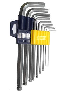 长城111件套镀铬球特长内六3头角扳手组套198.5-14mm4811