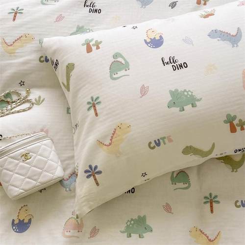 A通类全棉棉双层纱四件套轻床奢可爱卡风裸AL101120睡纯纱布儿童