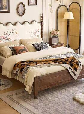 宋氏美床学RYM复简约主床卧大床1.8古古风双人木婚床储物