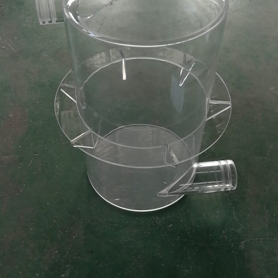 有机玻璃亚克力充绒桶冲棉器圆形透明吸风桶集尘装置充绒机圆柱形