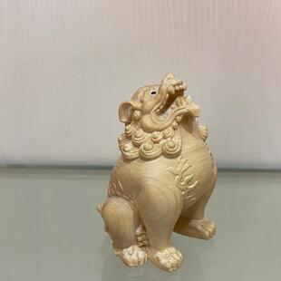 小FAP叶黄杨木件雕实木摆件物望天吼貔动貅创意手把文玩茶艺宠工