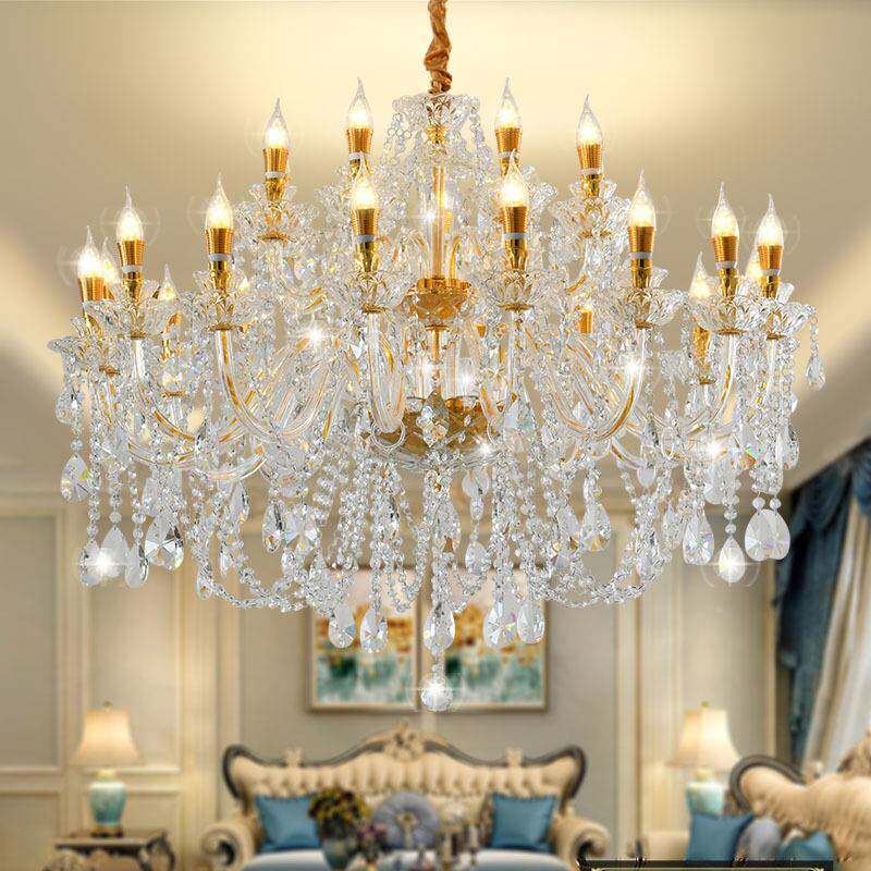 欧式客见描述厅水晶吊灯餐厅主卧LED婚庆大气酒蜡烛灯灯简欧室吊