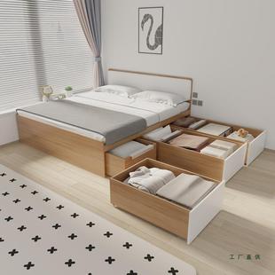 ONG定制小储物大抽屉床户型全床箱实木排骨高架铺板箱榻拉榻米软