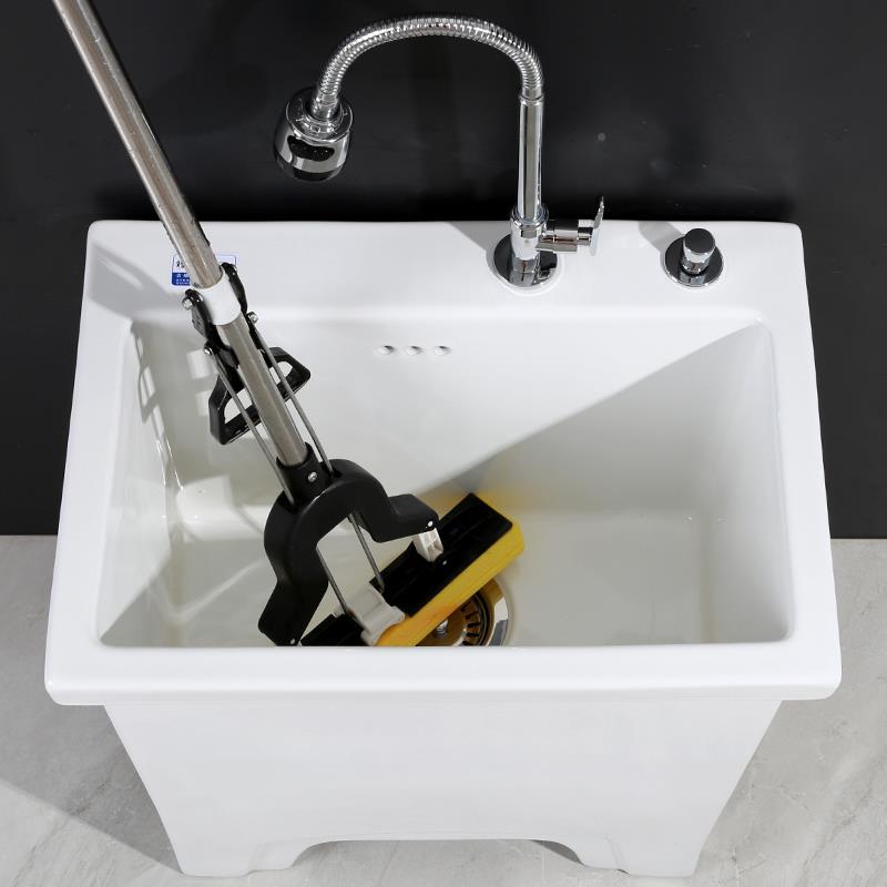 668K8家阳台大号陶瓷用拖把池加高头55拖布池室外加深墩池布带龙