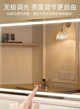 镜镜子带式灯台红式桌面大FKB号梳妆led卧室网学生家用可壁挂化妆