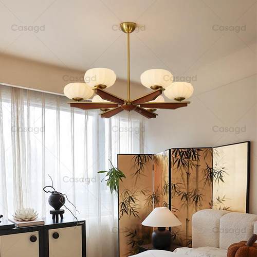 古美式复客厅吊灯法式中古风别墅复木大厅式实卧室房间灯具86971c