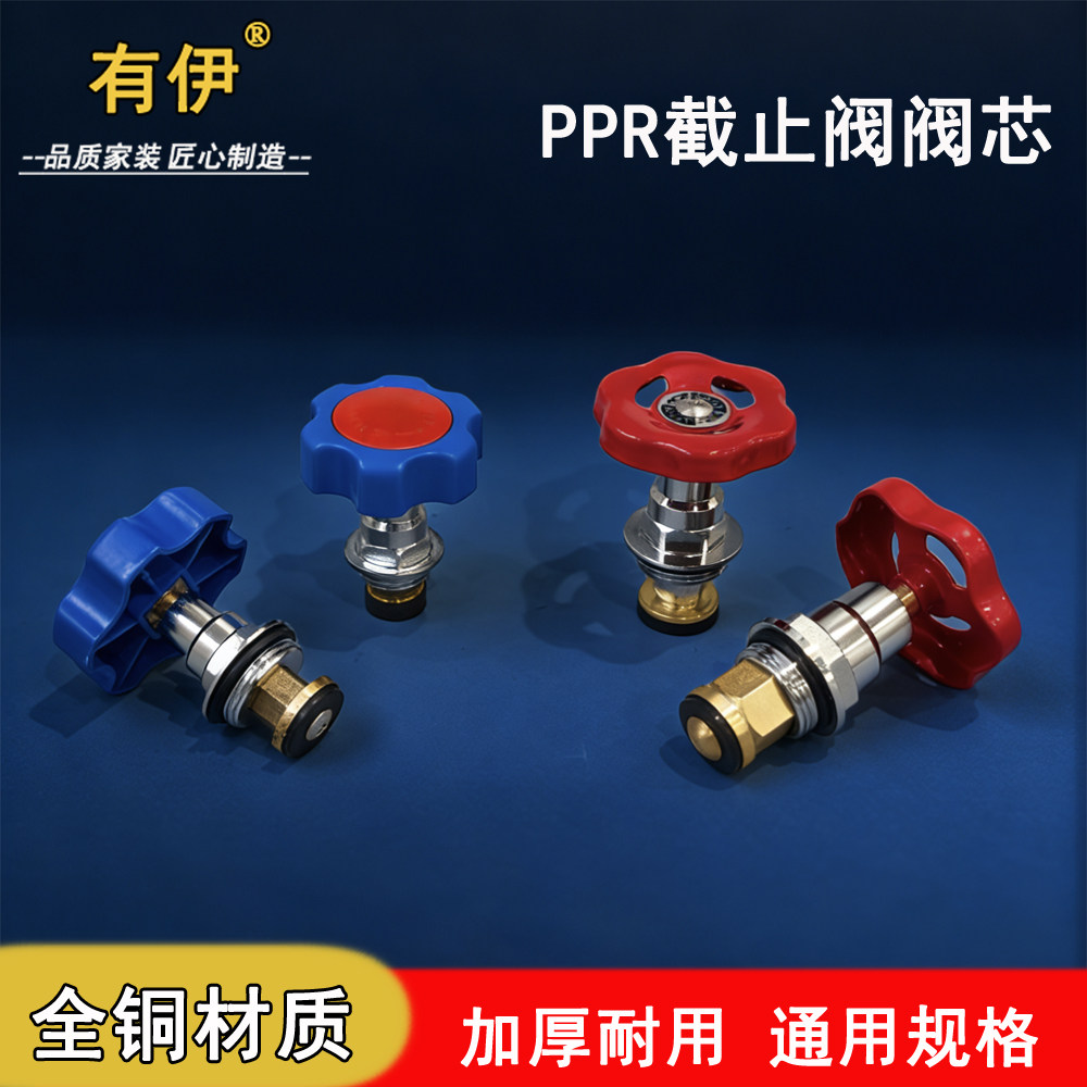 PPR截止阀阀芯全铜20 25 32pe升降式水阀水管接头开关4分6分1寸40