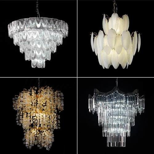 新款婚礼堂吊灯简约现代水晶吊灯婚庆LED路引灯舞台氛围感灯具