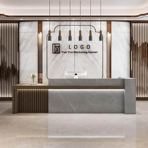 中式简约现代收银台公司酒店前台接待台服装店柜台售楼部吧台