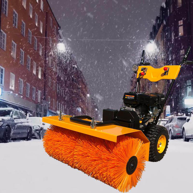 小型手推式扫雪机 轮式履带自走式清扫积雪 物业家用滚刷抛雪机