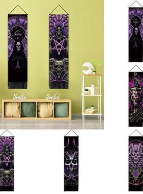 骷髅系列挂画卧室床头装饰挂画客餐厅装饰紫色骷髅壁画装饰挂毯