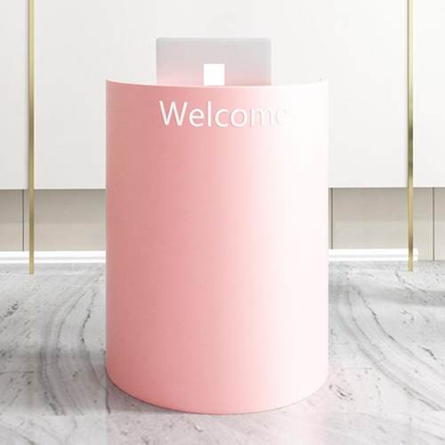 圆弧形收银台小型吧台迎宾接待台桌店铺办公桌烤漆发廊咨询台前台