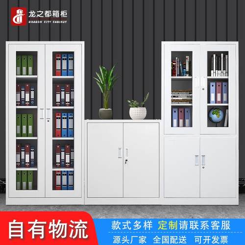 钢制办公室文件柜加厚铁皮储物柜档案资料柜凭证柜带锁员工办公柜