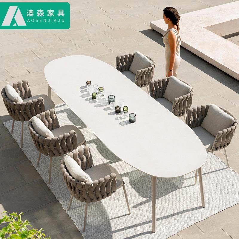 户外庭院桌椅组合阳台休闲藤椅露天花园室外防腐木阳光房桌椅家具