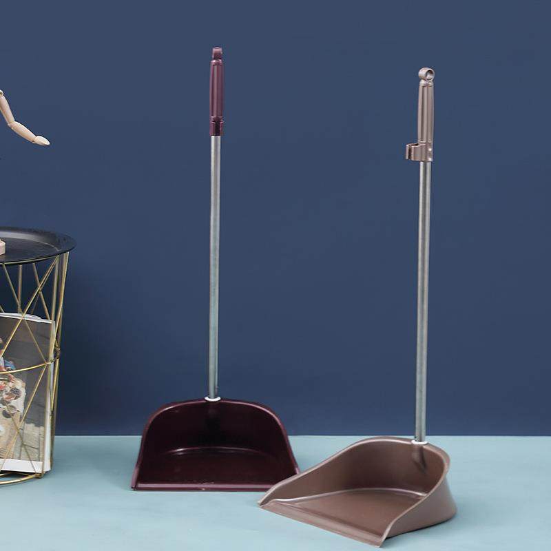 簸箕加厚单个装家用简约大号塑料撮箕垃圾铲畚斗不锈钢杆不粘毛发