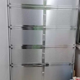 致力加厚煤气灶柜不锈钢厨房柜碗柜简易橱柜灶台柜铝合金储物柜子