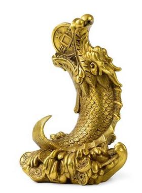 铜鳌鱼摆件吉祥古典家居装饰品客厅金钱鳌头金属工艺品铜器