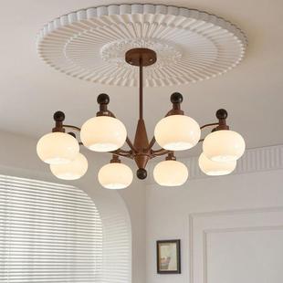 客厅主灯中古风客厅餐厅灯2025新款实木复古灯具客厅餐厅吊灯