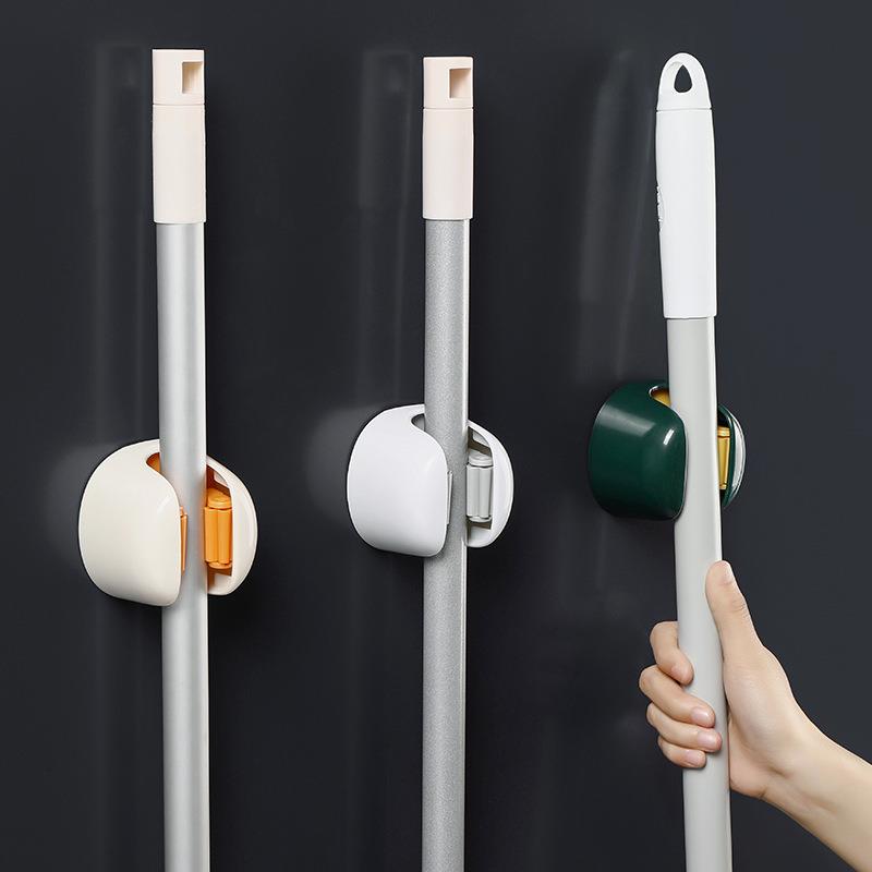 北欧拖把夹免打孔壁挂卫生间拖布扫把收纳挂架强力固定卡扣拖把架