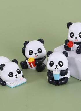 卡通大熊猫创意桌面装饰小摆件少女心车载摆件DIY装饰品熊猫礼品