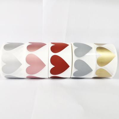 刮刮膜 划痕贴纸爱心刮刮卡涂层魔术贴创意涂层金色30*35mm 心形