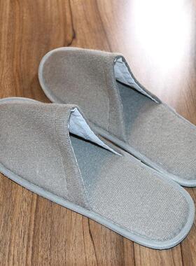 灰色拉毛布一次性拖鞋居家待客用拖鞋酒店洗漱用品套装客房易耗品