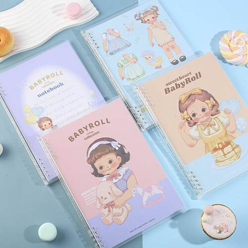 活页线圈本B5 蛋卷妹妹系列可爱卡通学生办公PP活页线圈本记事本