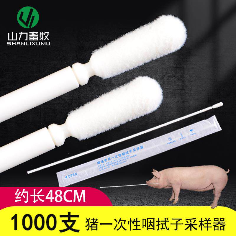 猪用一次性咽拭子采样器1000支采样棒检测非洲猪瘟咽喉唾液采集棒