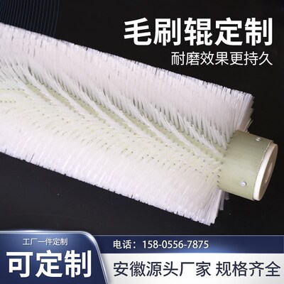 工业毛刷辊滚筒圆柱刷清洗除尘抛光机械尼龙丝空心圆形毛刷轮定制