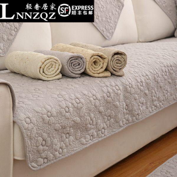 双面全棉布艺沙发垫客厅实木简约现代防滑沙发套巾罩四季通用坐垫