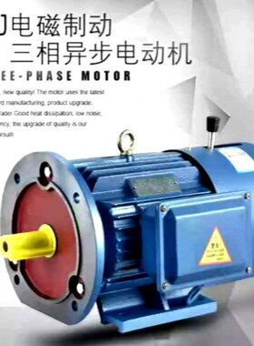 YEJ2电磁制动三相异步电动机刹车电机抱闸马达 YEJ801-4 0.55KW