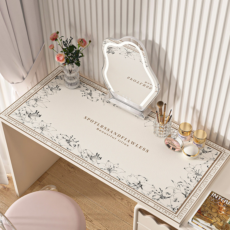 梳妆台桌垫轻奢高级感防水桌布卧室免洗皮革美甲化妆桌面保护垫子,居家布艺,桌布,淘宝优惠券,粉丝福利购,淘宝优惠卷