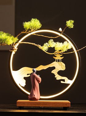 新中式紫砂小和尚摆件禅意家居装饰品陶瓷小沙弥盆景假山鱼缸造景