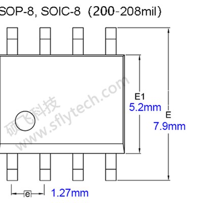 SOP-8 TO DIP8通用烧录座(宽体208mil/5.08mm)