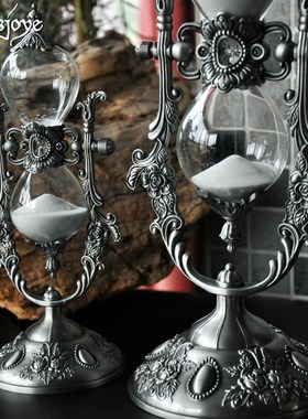 星暮金属沙漏计时器15/30分钟创意摆件家居装饰品送男士女友礼物