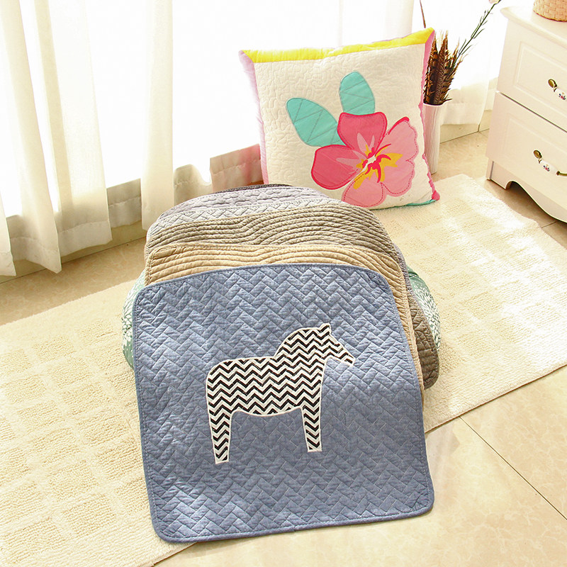 薄款全棉电脑椅座垫布艺垫子透气老板椅坐垫防滑办公室沙发垫四季