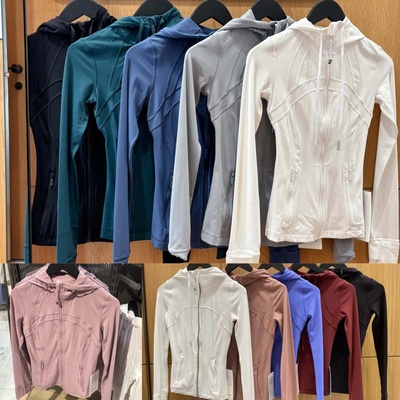 代购直邮Lululemon Define系列Nulu面料长款修身抽绳连帽瑜伽外套