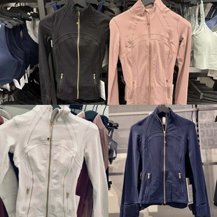 代购Lululemon Define系列Nulu面料长款金拉链立领修身瑜伽外套女