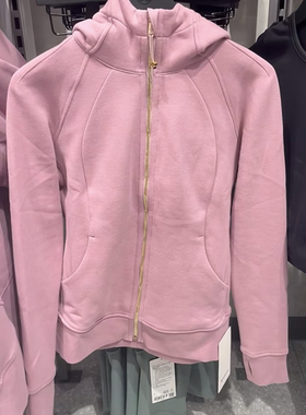 代购直邮 lululemon Scuba系列薄绒修身全拉链运动连帽衫卫衣女款