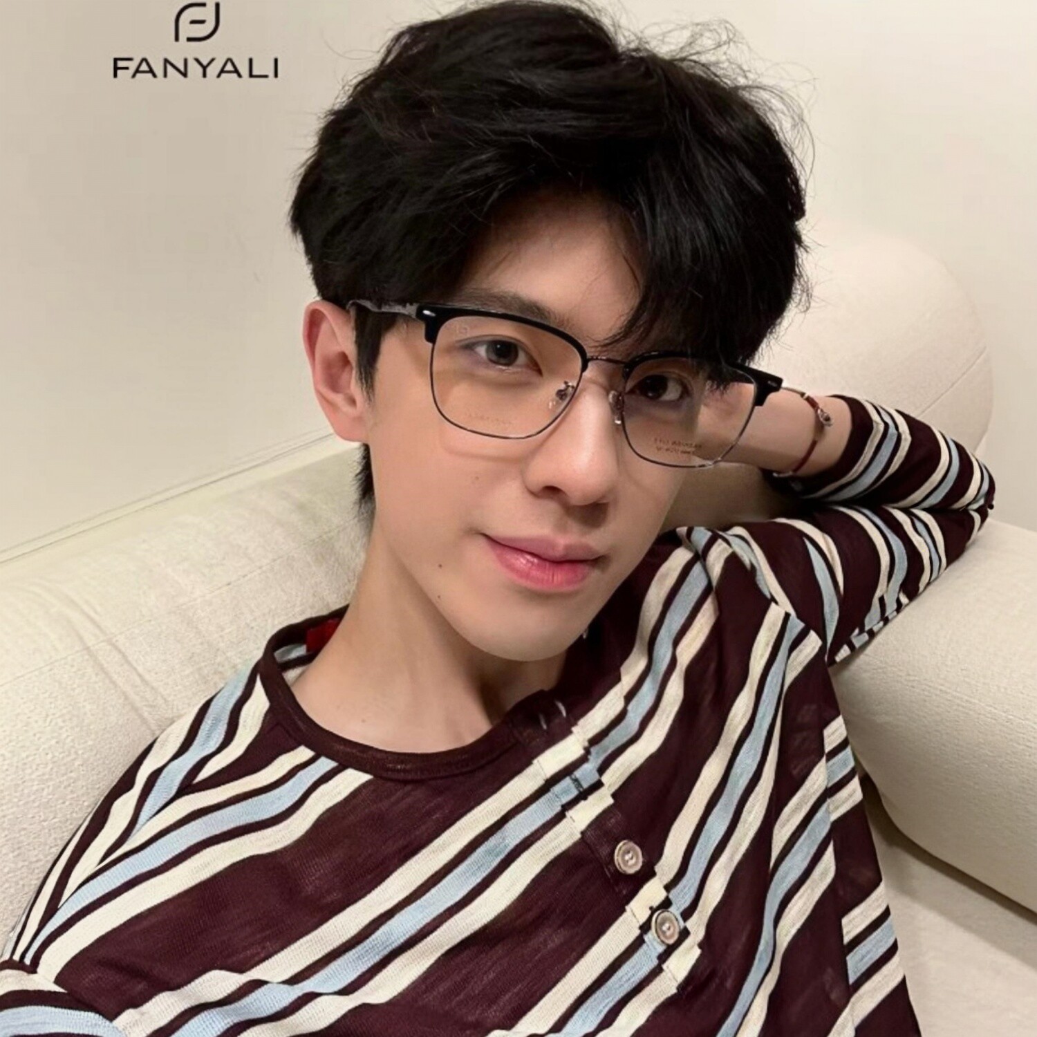 复古黑色半框眉毛眼镜架男商务大框高个胖子梵雅丽9689配近视镜片