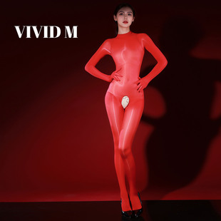 栩秘「曳」极光油亮超薄连体衣性感丝滑免脱紧身塑形显瘦连裤 丝袜