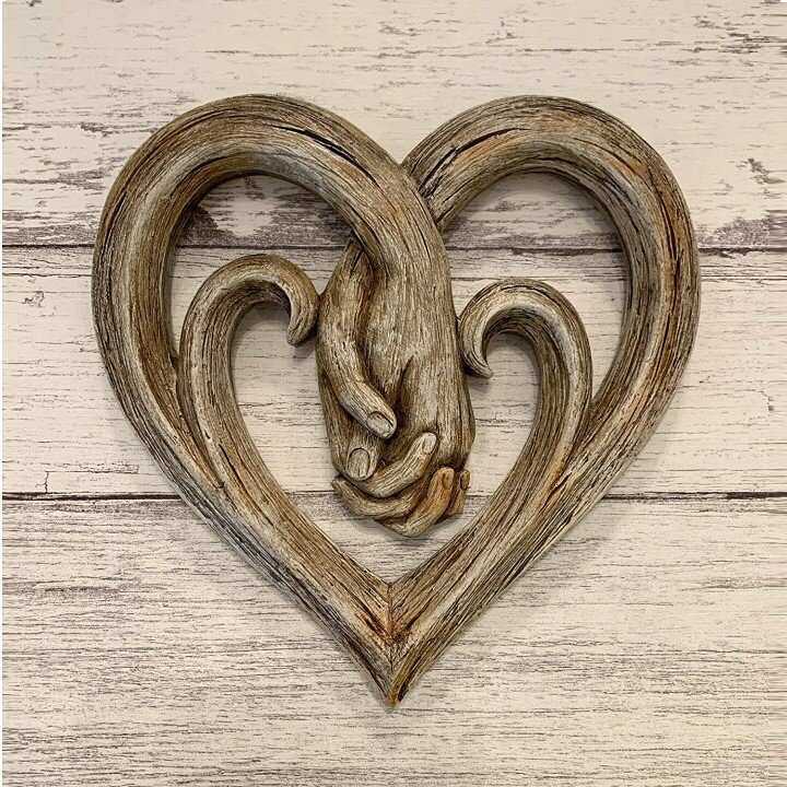 Heart Holding Hands Wall Decor心牵手墙装饰爱心墙壁挂饰木质