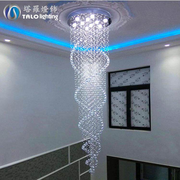 灯饰led水晶吊线灯复式楼梯灯圆形别墅酒店灯具创意螺旋吊灯