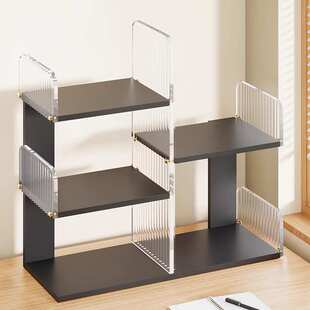 办公桌置物架小型书架家用书房办公室电脑桌分层柜子桌面收纳神器