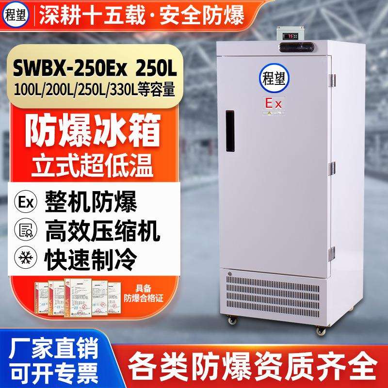 程望防爆冰箱超低温250L升立式零下60冷冻储存工业冰柜低温试验箱