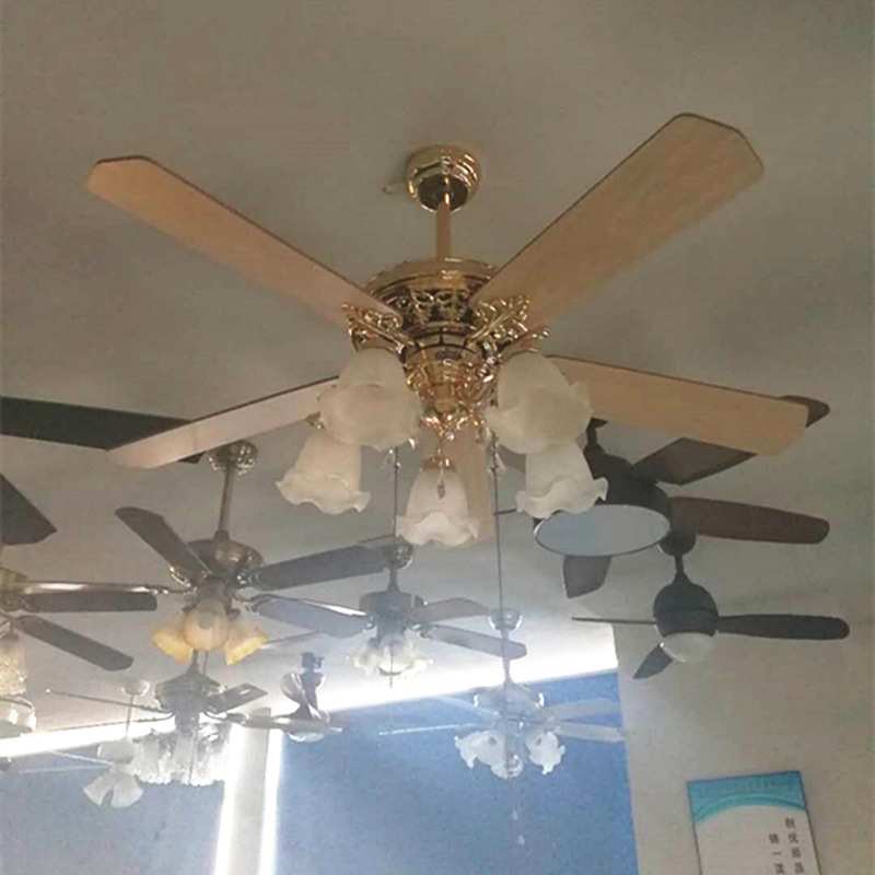 欧式风扇灯吊扇灯餐厅客厅简约静音北欧白色电扇灯家用带风扇吊灯