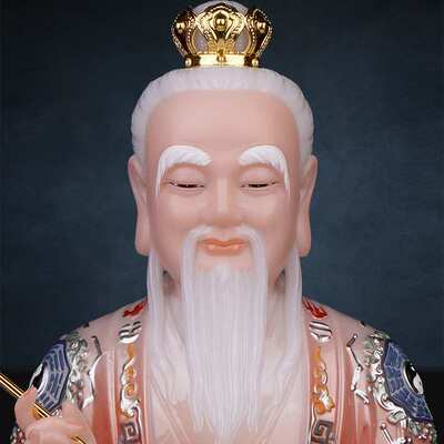 鸿钧老祖神像仿汉白玉太白金星像祖师爷神像三清祖师摆件家用