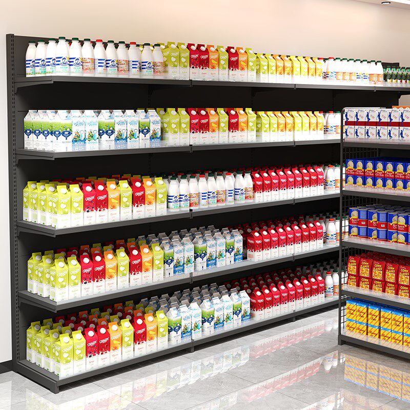 胖东来同款商超货架展示架中大型超市零食中岛单双面组合置物架子