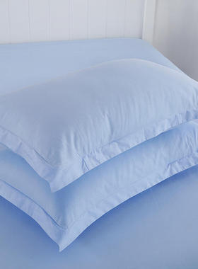 单人黄色枕套一对装酒店学生枕头套简约纯色信封48X74cm